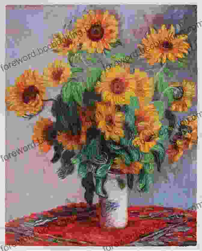 A Bold And Cheerful One Stroke Painting Of A Bouquet Of Sunflowers. One Stroke Painting Of Floral Bouquets