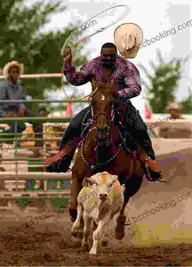 A Cowboy Skillfully Roping A Calf During A Rodeo Event. My First Rodeo Picture For Children