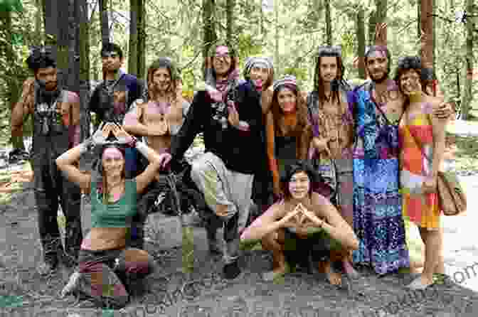 A Group Of Hippies Gather At A Music Festival. The Sixties: Years Of Hope Days Of Rage