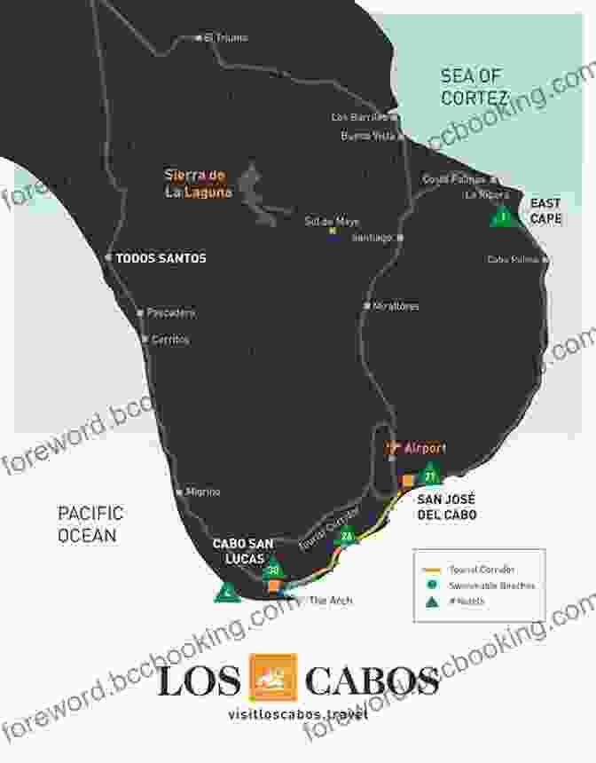 A Map Of Los Cabos With Highlighted Margarita Locations Top 5 Margaritas In Los Cabos 2024