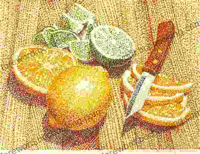 A Photo Of A Fruit Landscape Painting Created Using Glazing Pointillism. 10 Bite Sized Oil Painting Projects: 2: Practice Glazing Pointillism And More Via Fruit Landscapes Water Scenes And Glass