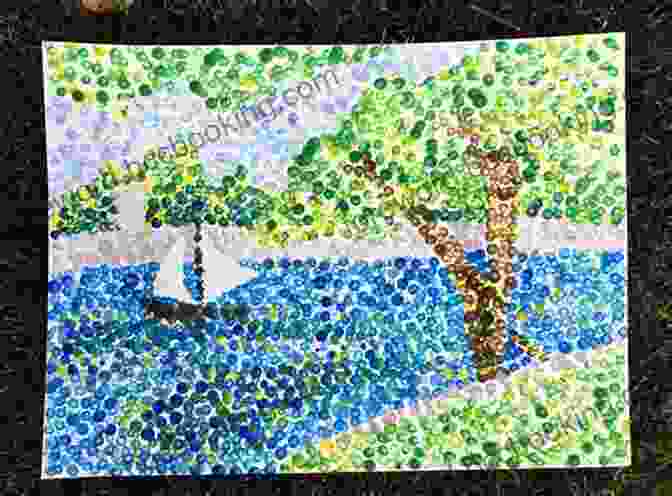 A Photo Of A Water Scene Painting Created Using Glazing Pointillism. 10 Bite Sized Oil Painting Projects: 2: Practice Glazing Pointillism And More Via Fruit Landscapes Water Scenes And Glass