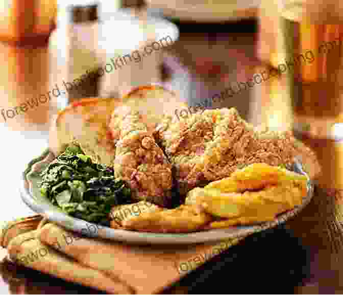 A Table Laden With Delicious Southern Dishes, Including Fried Chicken, Collard Greens, Biscuits, And Sweet Tea. Georgia Cooking In An Oklahoma Kitchen: Recipes From My Family To Yours: A Cookbook