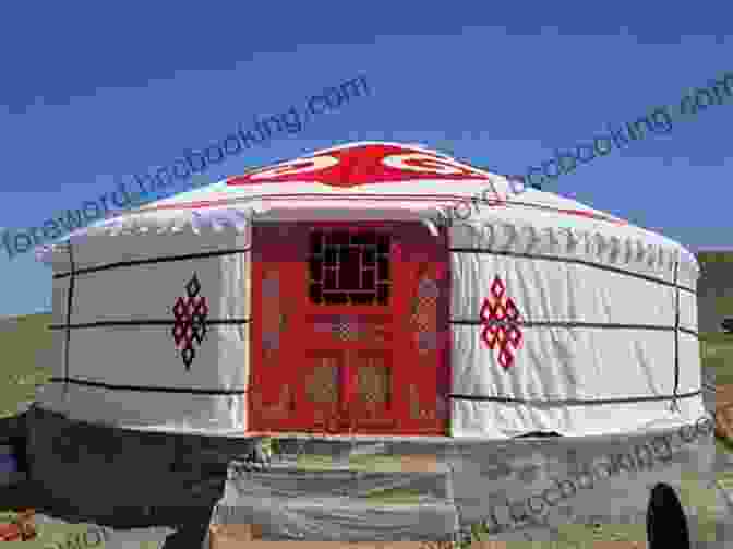 A Traditional Mongolian Tent House, Or Yurt, Stands Majestically On The Vast Mongolian Steppe. Story Of The Mongolian Tent House
