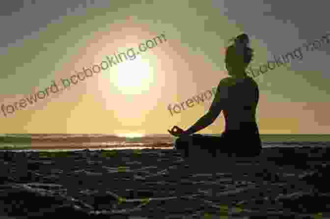 A Woman Meditating On A Secluded Beach, Surrounded By Serene Waves Reflections On A Summer Sea