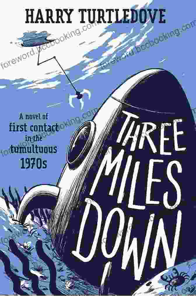 Book Cover Of 'Three Miles Down' By Harry Turtledove, Featuring A Diving Helmet And The Depths Of The Ocean Three Miles Down Harry Turtledove