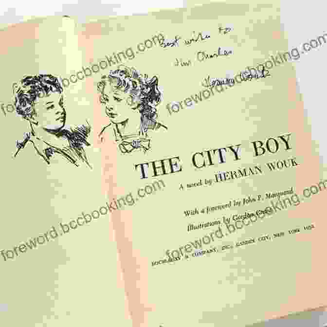 Cover Of Herman Wouk's Novel, City Boy, Featuring A Silhouette Of A Young Man Against A Cityscape City Boy Herman Wouk