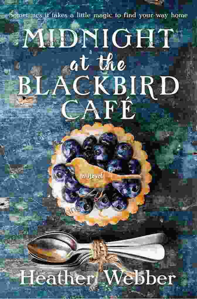 Midnight At The Blackbird Cafe Book Cover, A Woman In A Red Dress Sitting In A Cozy Cafe Midnight At The Blackbird Cafe: A Novel