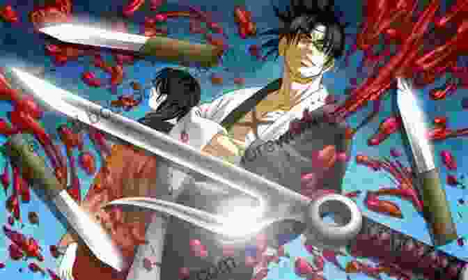 The Cover Of Blade Of The Immortal Volume 19: Badger Hole, Featuring Manji And Rin Against A Backdrop Of Flames And Battle. Blade Of The Immortal Volume 19: Badger Hole