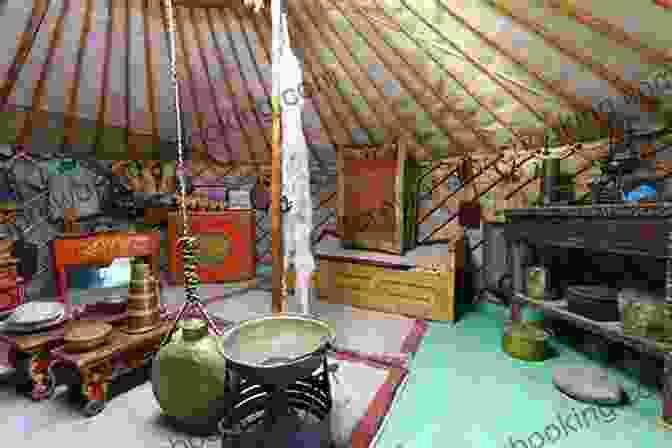 The Interior Of A Mongolian Tent House, Or Yurt, Offers A Glimpse Into The Nomadic Lifestyle. Story Of The Mongolian Tent House