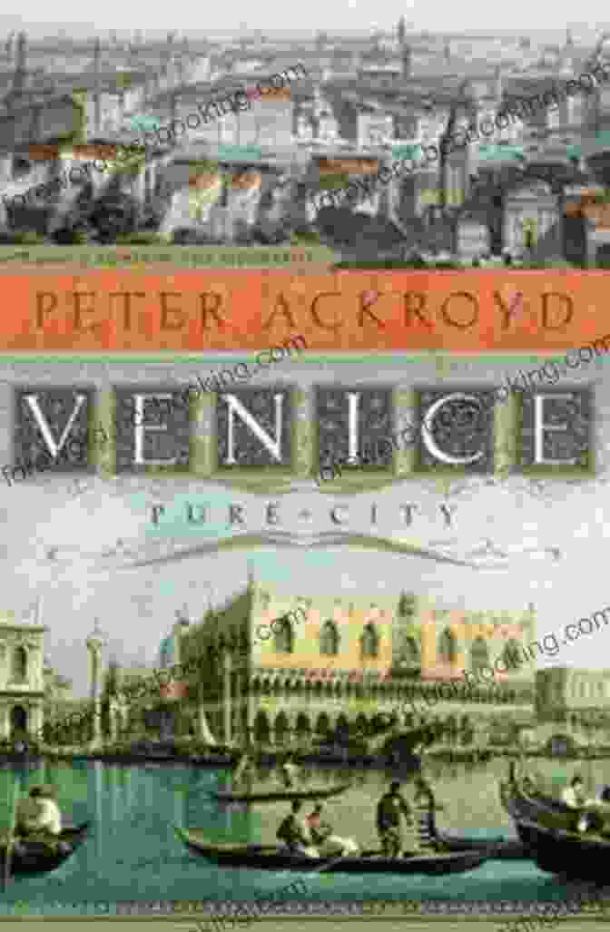 Venice Pure City Book Cover, Featuring A Shadowy Image Of The Doge's Palace And The Grand Canal Venice: Pure City Peter Ackroyd